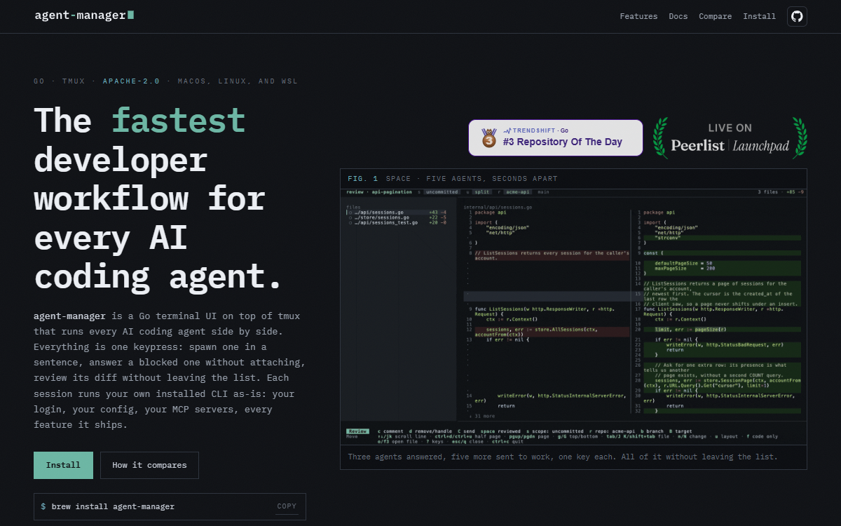 Screenshot of agent-manager