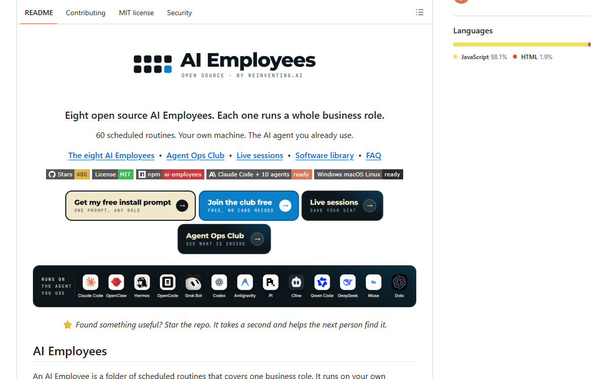 Screenshot of AI Employees