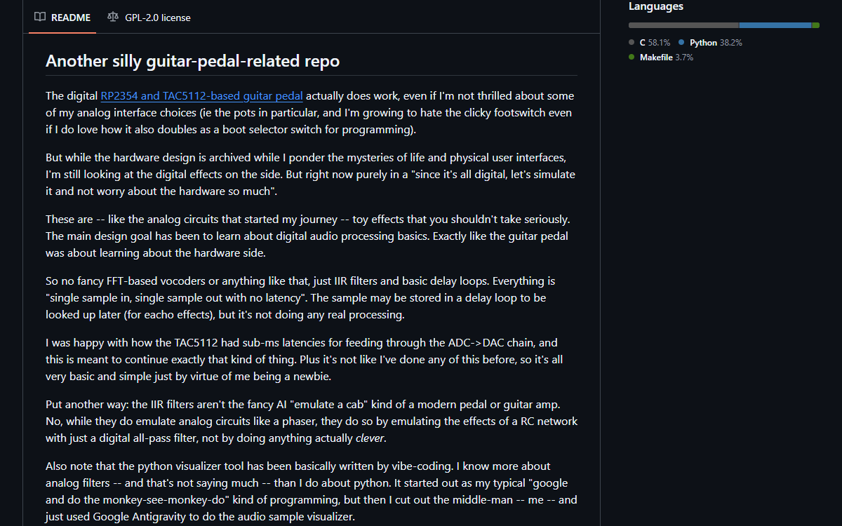 Screenshot of AudioNoise