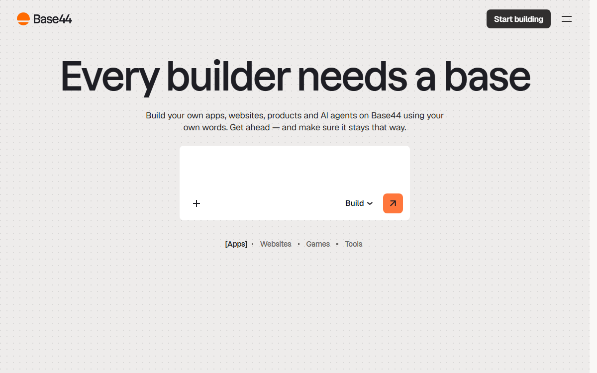 Screenshot of Base44