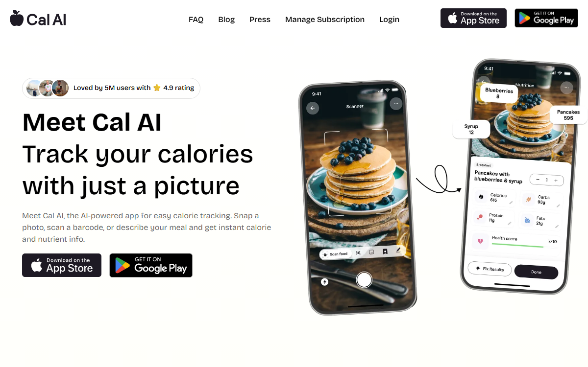 Screenshot of Cal AI
