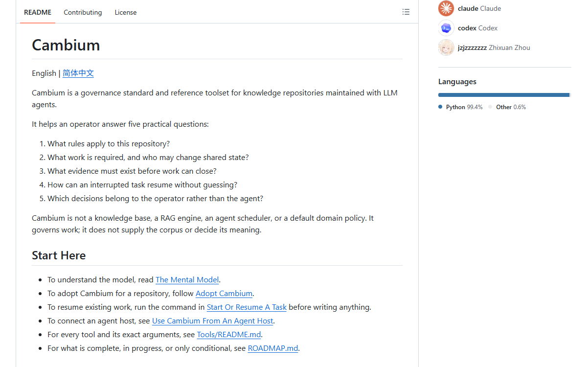 Screenshot of Cambium