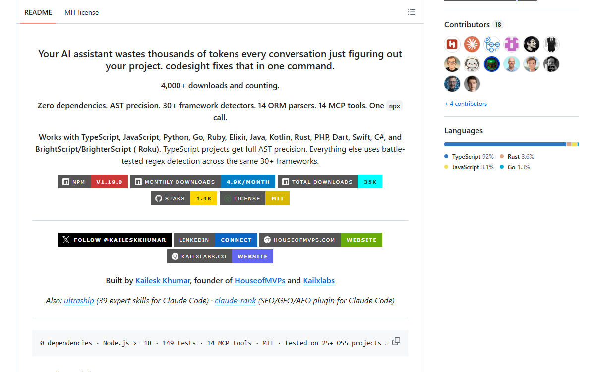 Screenshot of codesight