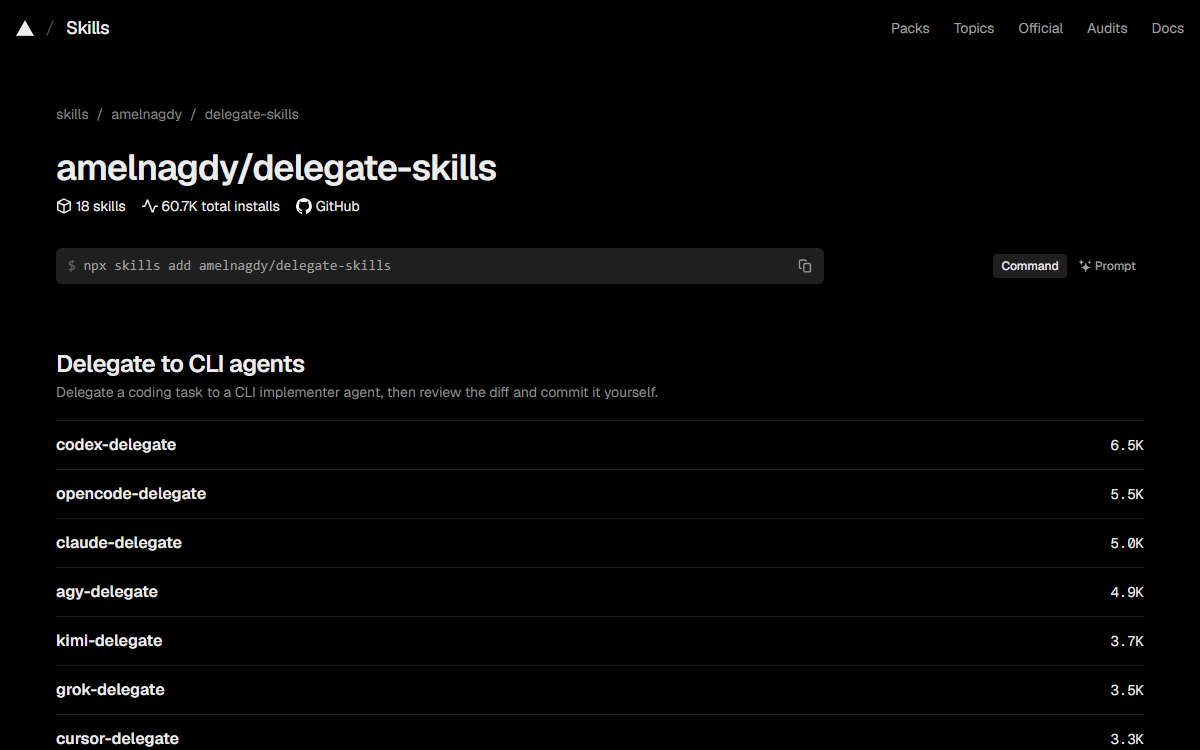 Screenshot of delegate-skills