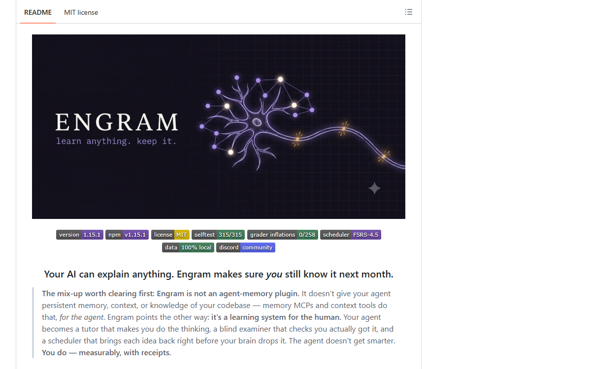 Screenshot of Engram
