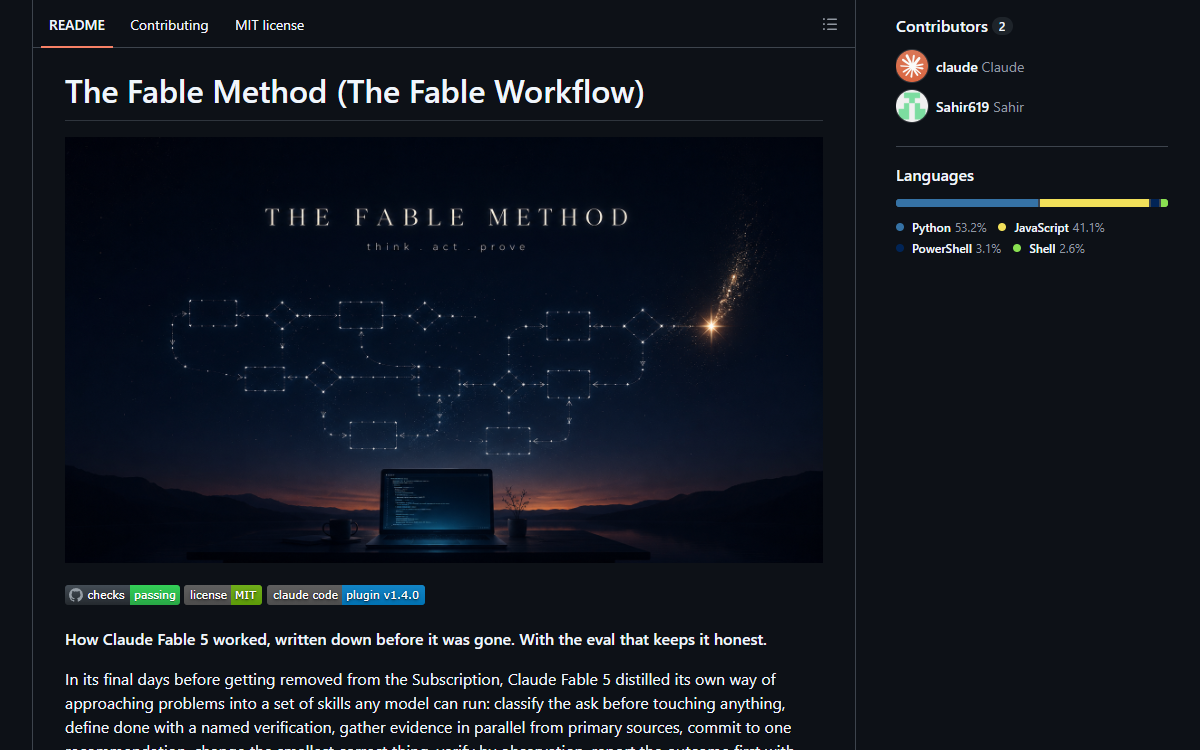 Screenshot of The Fable Method