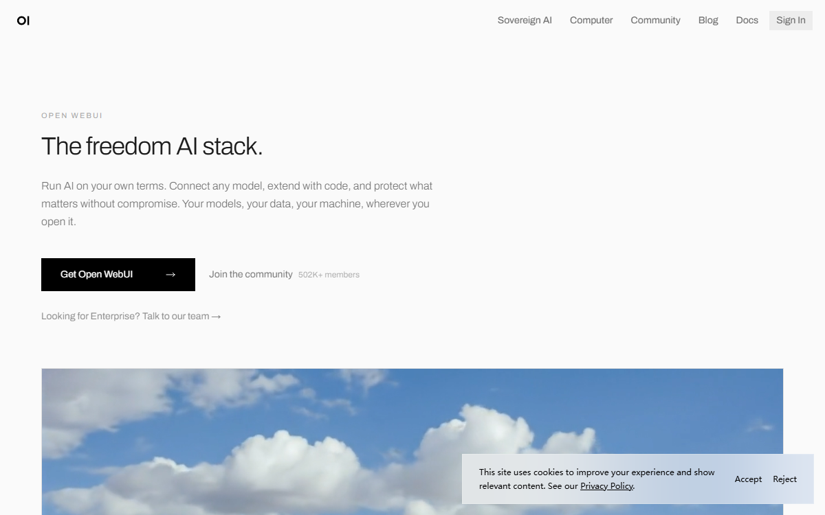 Screenshot of Open WebUI