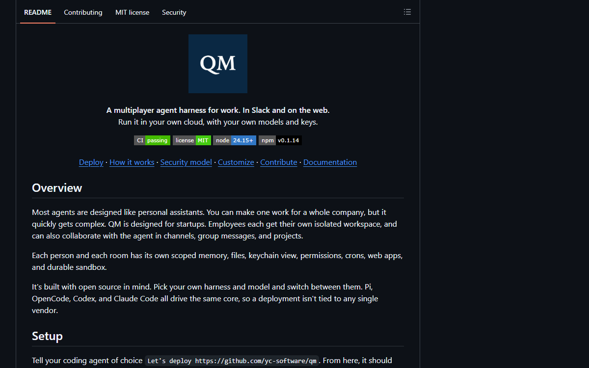 Screenshot of QM