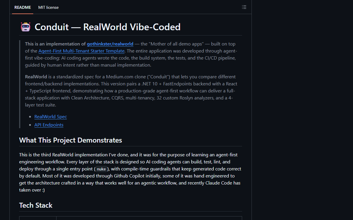 Screenshot of realworld-vibe-coded