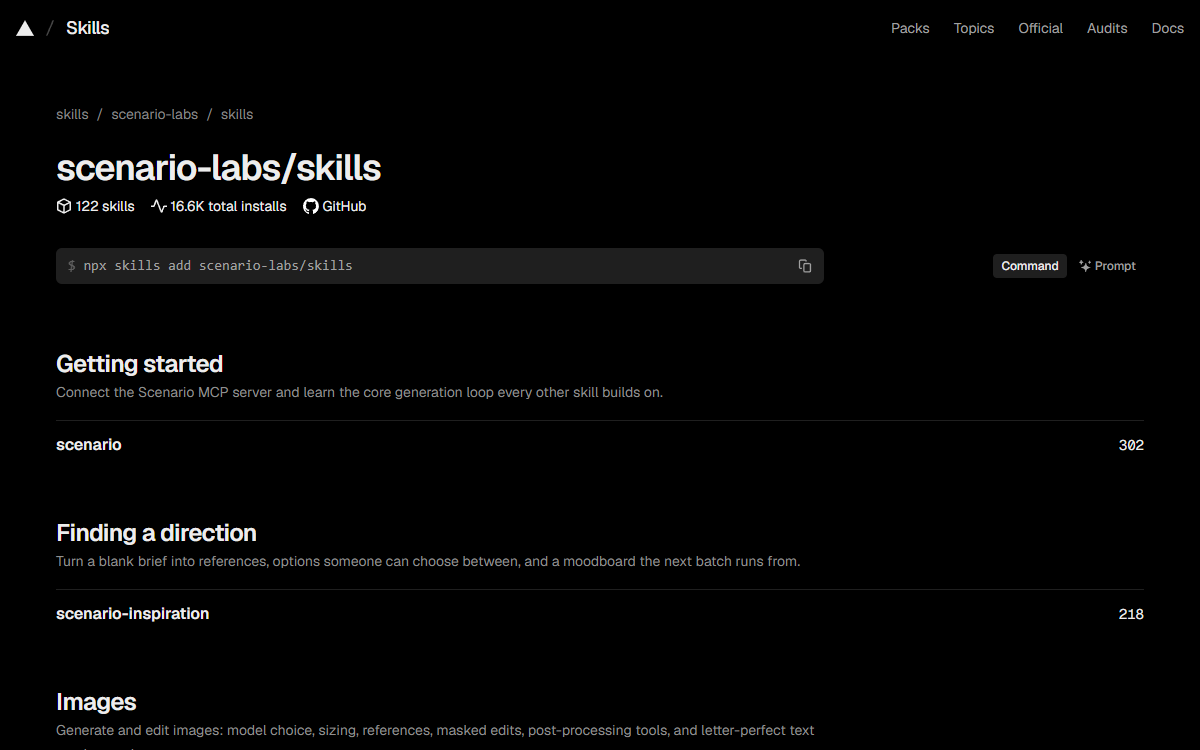 Screenshot of Scenario Agent Skills
