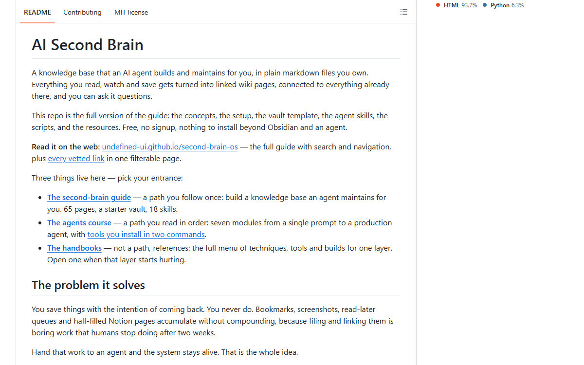 Screenshot of AI Second Brain