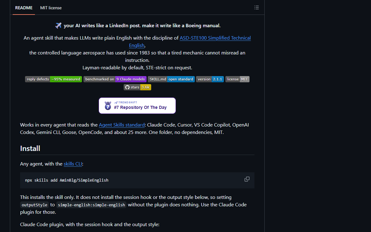 Screenshot of SimpleEnglish
