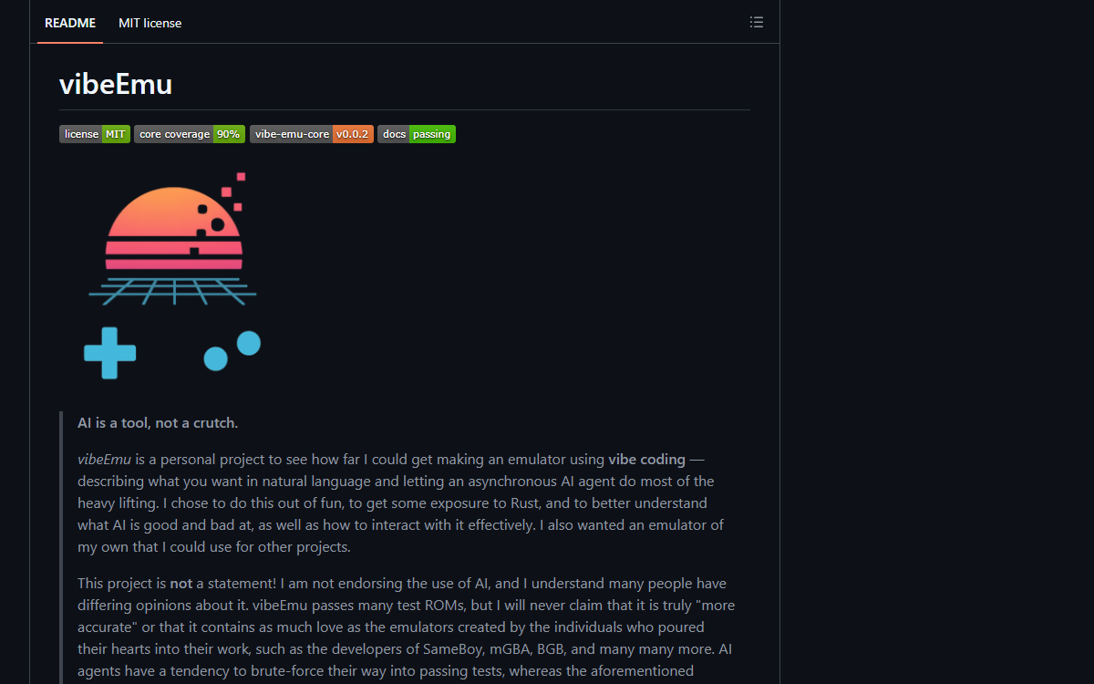 Screenshot of vibeEmu