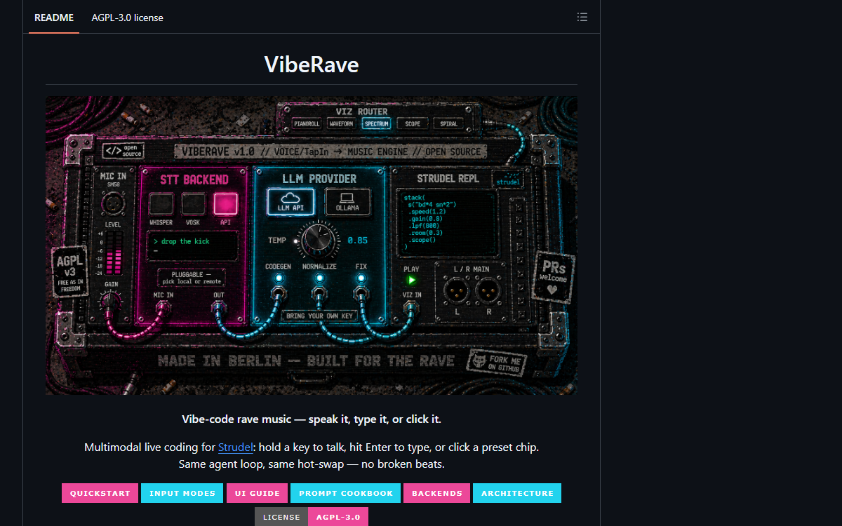 Screenshot of VibeRave